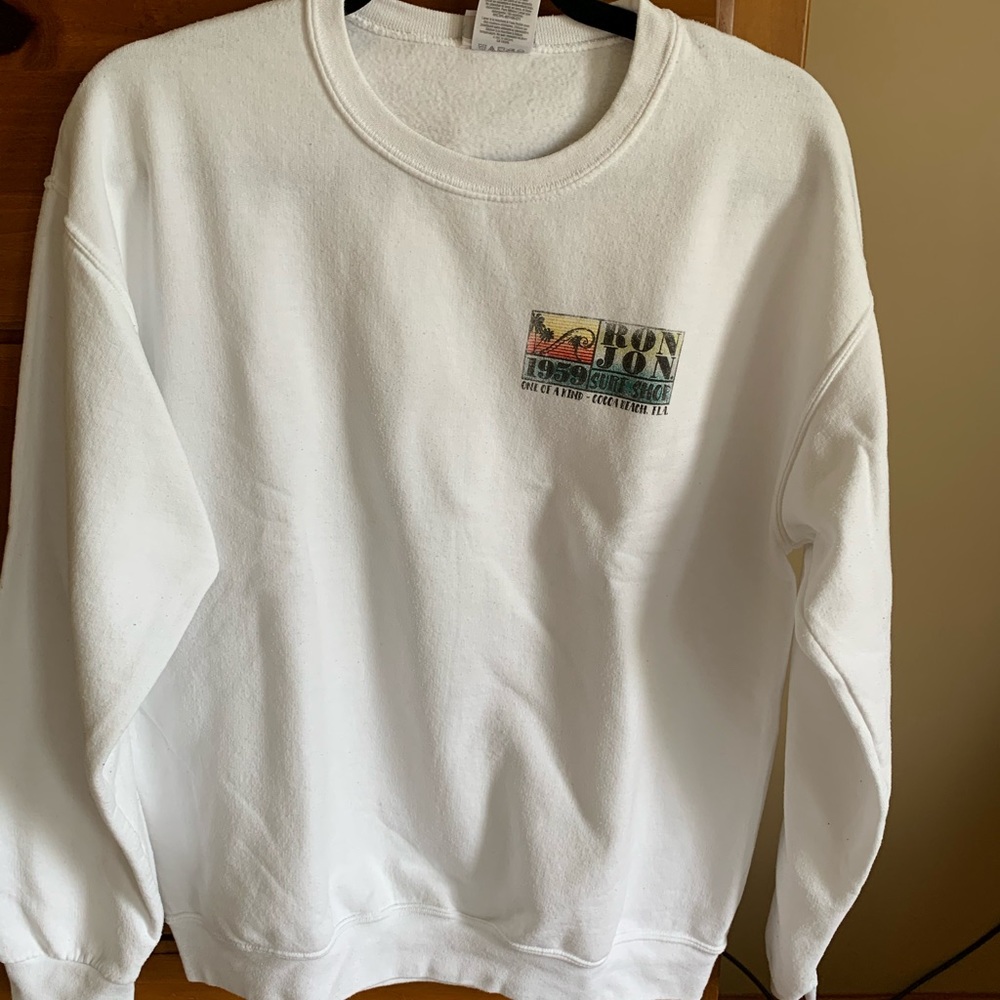 Ron Jon Surf Shop white crew neck sweatshirt